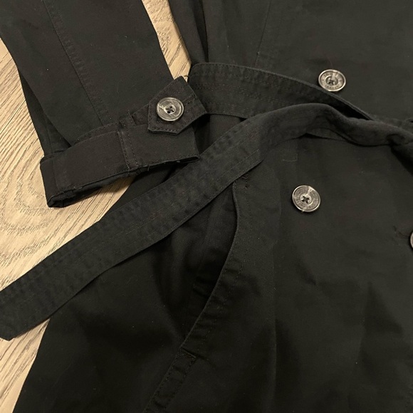 Sonoma Black Double Breasted Trench Coat‎ Light Jacket Size Medium - Picture 3 of 6